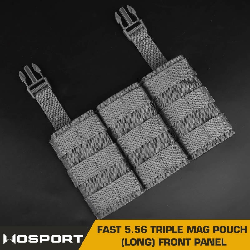 WOSPORT FAST 5.56 TRIPLE MAG POUCH (LONG) FRONT PANEL[WST-MG-F-22]