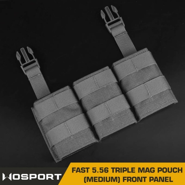 WOSPORT FAST 5.56 TRIPLE MAG POUCH (MEDIUM) FRONT PANEL[WST-MG-F-21]