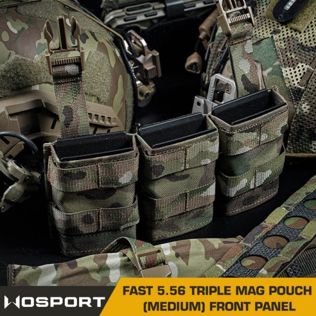 WOSPORT FAST 5.56 TRIPLE MAG POUCH (MEDIUM) FRONT PANEL[WST-MG-F-21]