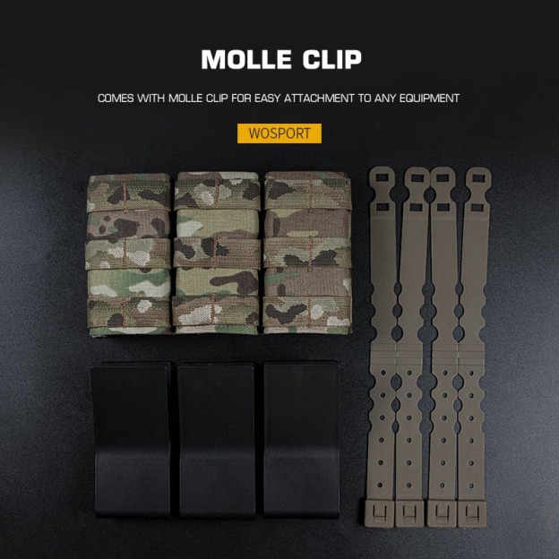 WOSPORT FAST 5.56 TRIPLE MAG POUCH (LONG) [WST-MG-F-14]