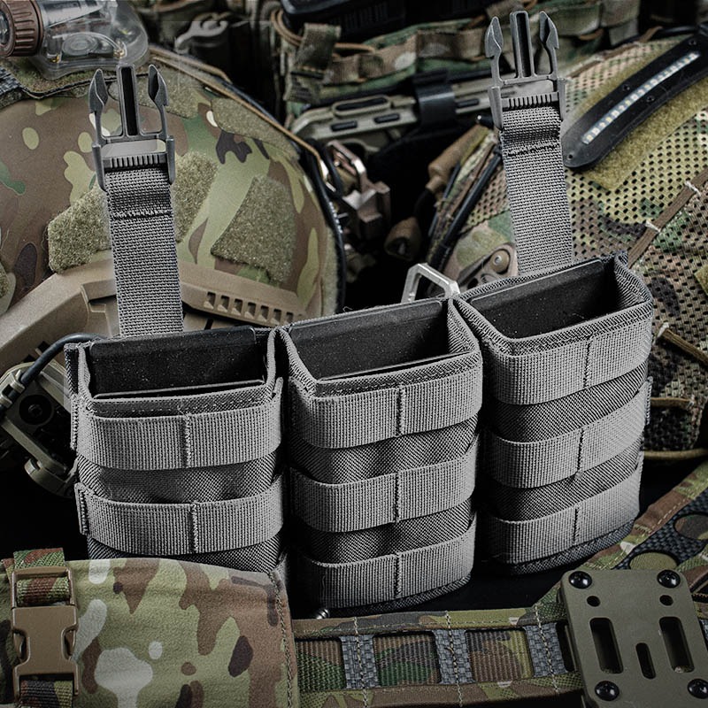 WOSPORT FAST 7.62 TRIPLE MAG POUCH (LONG) FRONT PANEL[WST-MG-F-24]