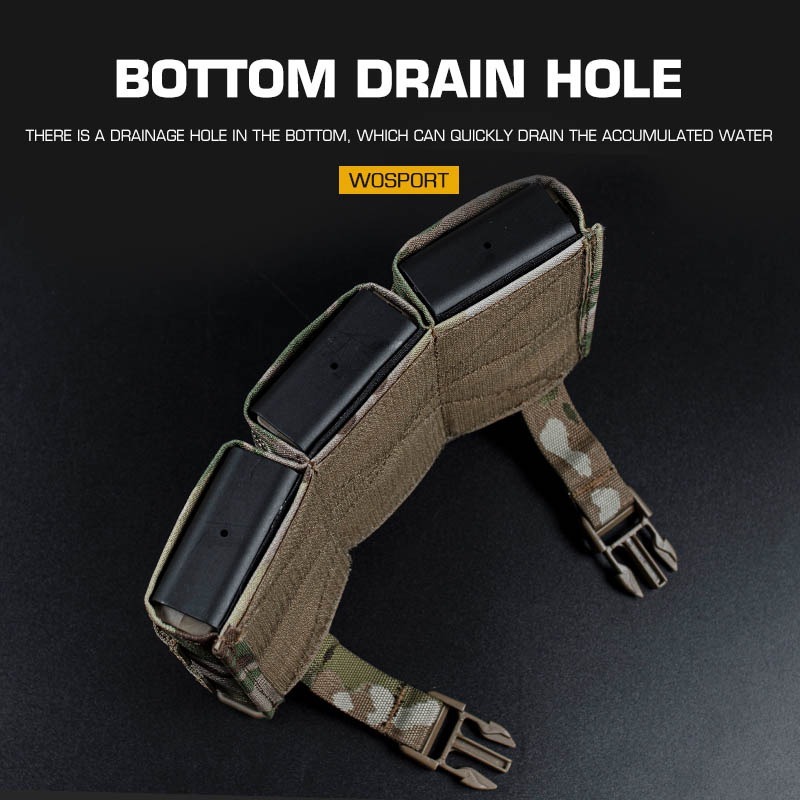 WOSPORT FAST 7.62 TRIPLE MAG POUCH (MEDIUM) FRONT PANEL[WST-MG-F-23]