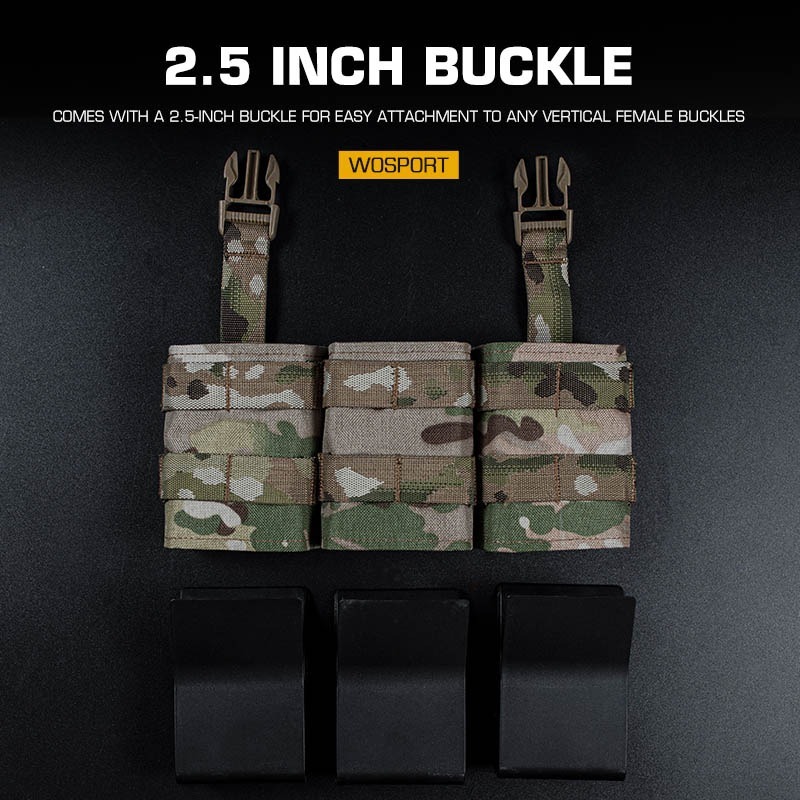 WOSPORT FAST 7.62 TRIPLE MAG POUCH (MEDIUM) FRONT PANEL[WST-MG-F-23]