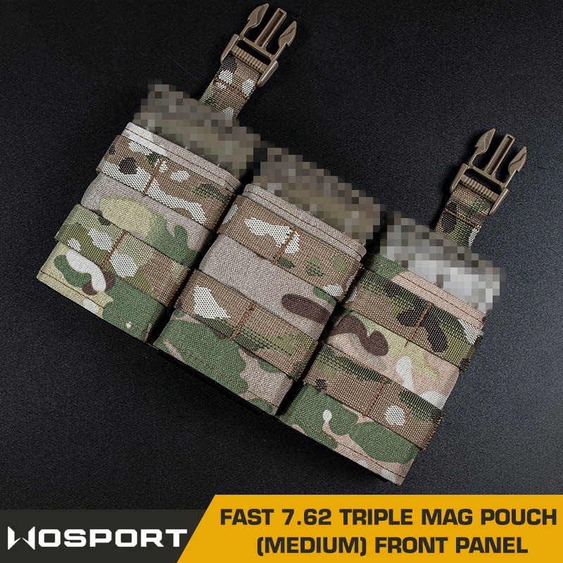 WOSPORT FAST 7.62 TRIPLE MAG POUCH (MEDIUM) FRONT PANEL[WST-MG-F-23]
