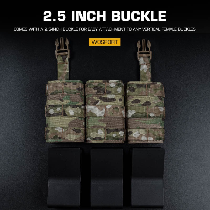 WOSPORT FAST 7.62 TRIPLE MAG POUCH (LONG) FRONT PANEL[WST-MG-F-24]