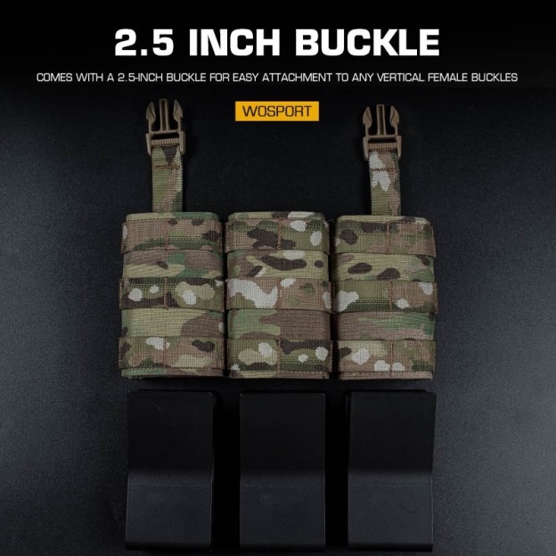 WOSPORT FAST 7.62 TRIPLE MAG POUCH (LONG) FRONT PANEL[WST-MG-F-24]