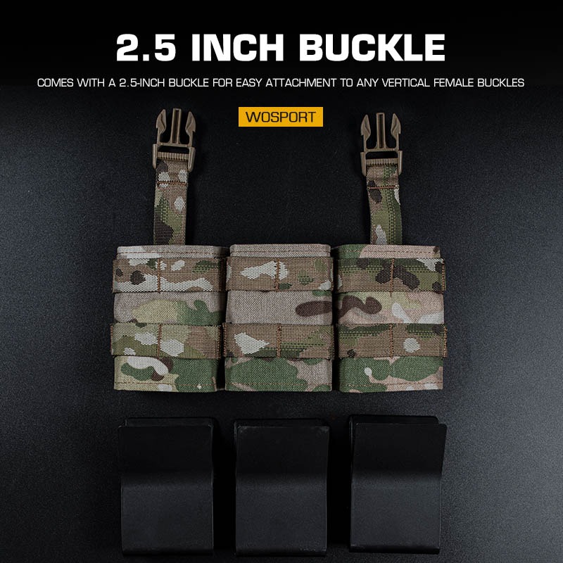 WOSPORT FAST 5.56 TRIPLE MAG POUCH (MEDIUM) FRONT PANEL[WST-MG-F-21]