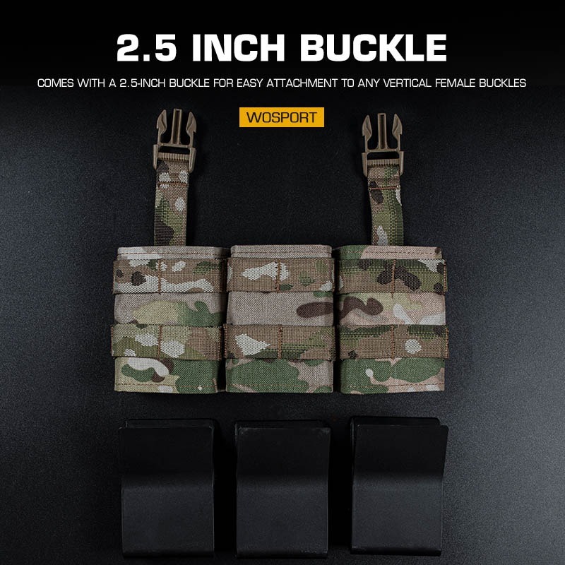 WOSPORT FAST 5.56 TRIPLE MAG POUCH (MEDIUM) FRONT PANEL[WST-MG-F-21]