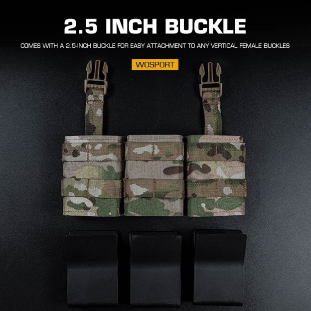 WOSPORT FAST 5.56 TRIPLE MAG POUCH (MEDIUM) FRONT PANEL[WST-MG-F-21]