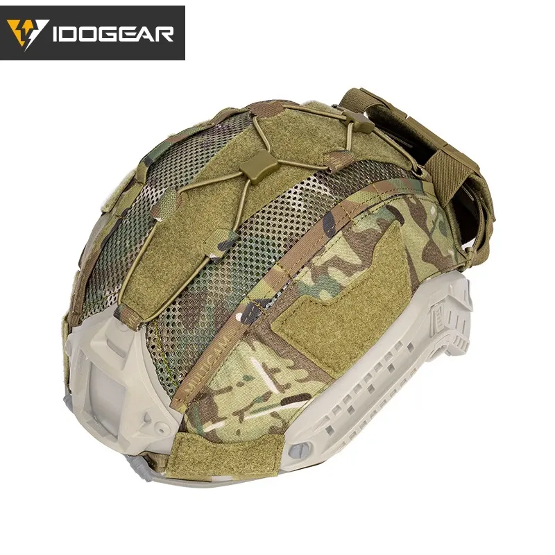 IDO GEAR IDOGEAR TACTICAL HELMET COVER FOR MARITIME HELMET W/ NVG BATTERY POUCH GEAR CAMO [IG-HC3812]