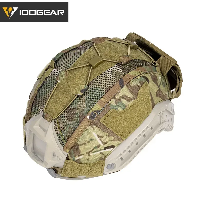 IDO GEAR IDOGEAR TACTICAL HELMET COVER FOR MARITIME HELMET W/ NVG BATTERY POUCH GEAR CAMO [IG-HC3812]