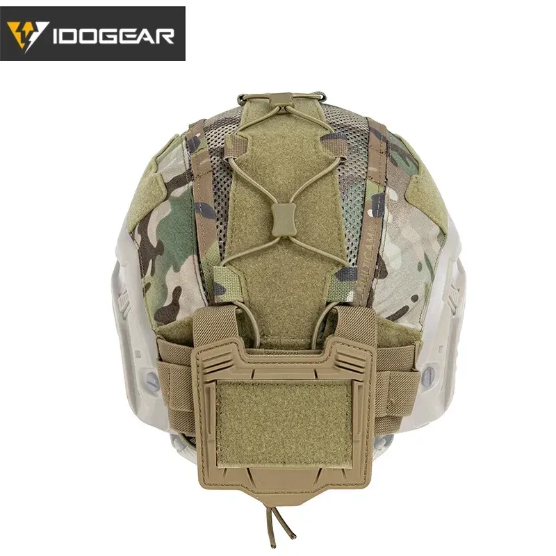 IDO GEAR IDOGEAR TACTICAL HELMET COVER FOR MARITIME HELMET W/ NVG BATTERY POUCH GEAR CAMO [IG-HC3812]
