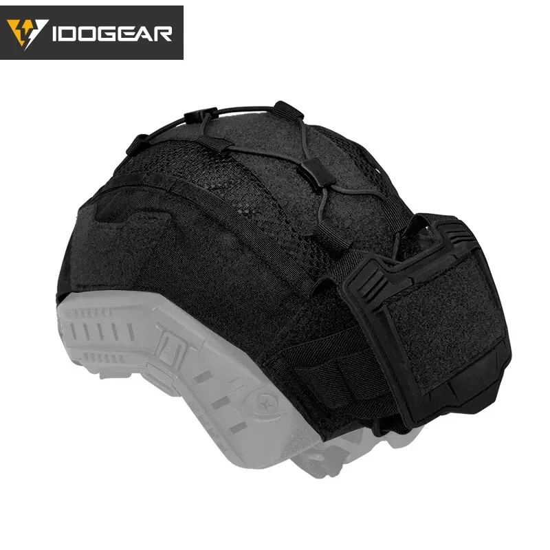 IDO GEAR IDOGEAR TACTICAL HELMET COVER FOR MARITIME HELMET W/ NVG BATTERY POUCH GEAR CAMO [IG-HC3812]