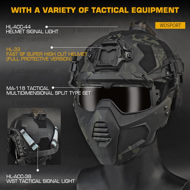 WOSPORT FAST SF SUPER HIGH CUT HELMET (FULL PROTECTIVE VERSION) [WST-HL-32]