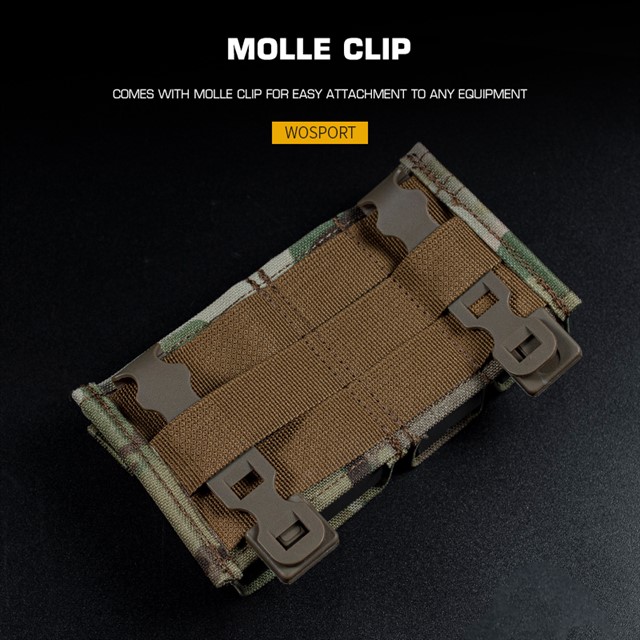 WOSPORT FAST 9MM &5.56 DOUBLE MAG POUCH (SHORT) [WST-MG-F-06]