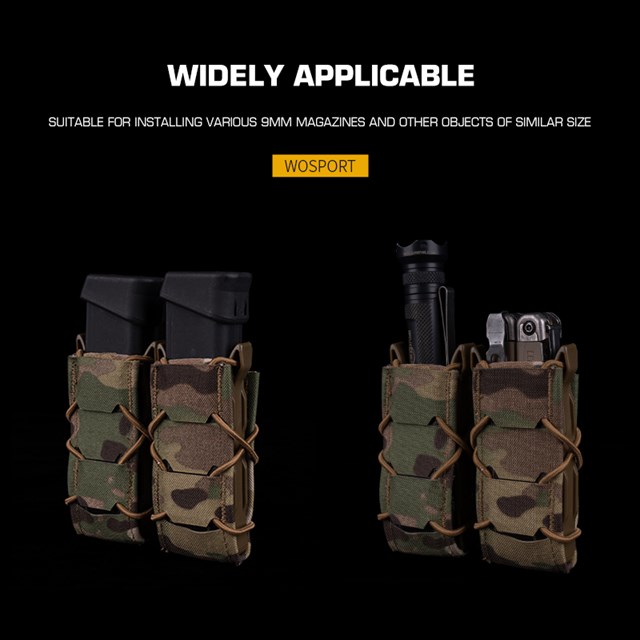 WOSPORT TIGER 9MM DOUBLE MAG POUCH V2 [WST-MG-131]