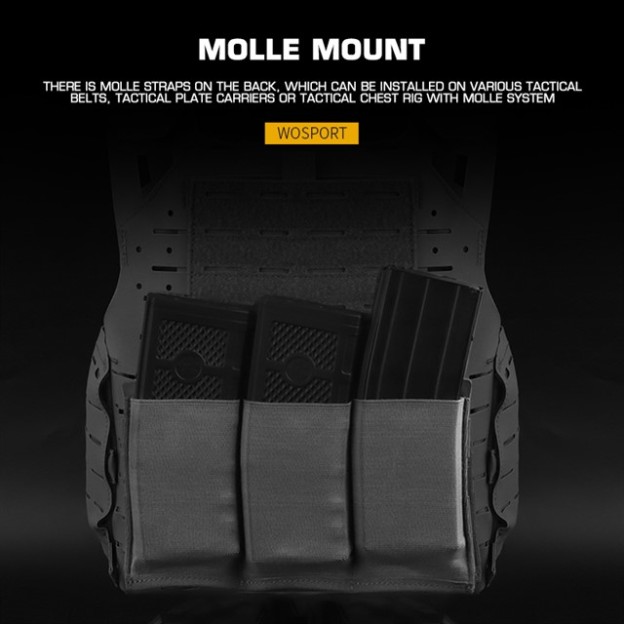 WOSPORT LIGHTWEIGHT ELASTIC TRIPLE MAG POUCH [WST-MG-116]