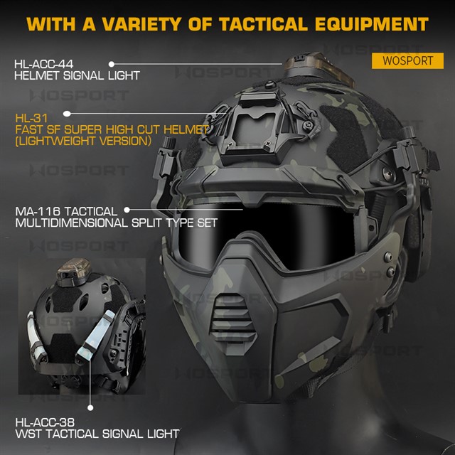 WOSPORT FAST SF SUPER HIGH CUT HELMET (LIGHTWEIGHT VERSION) [WST-HL-31]