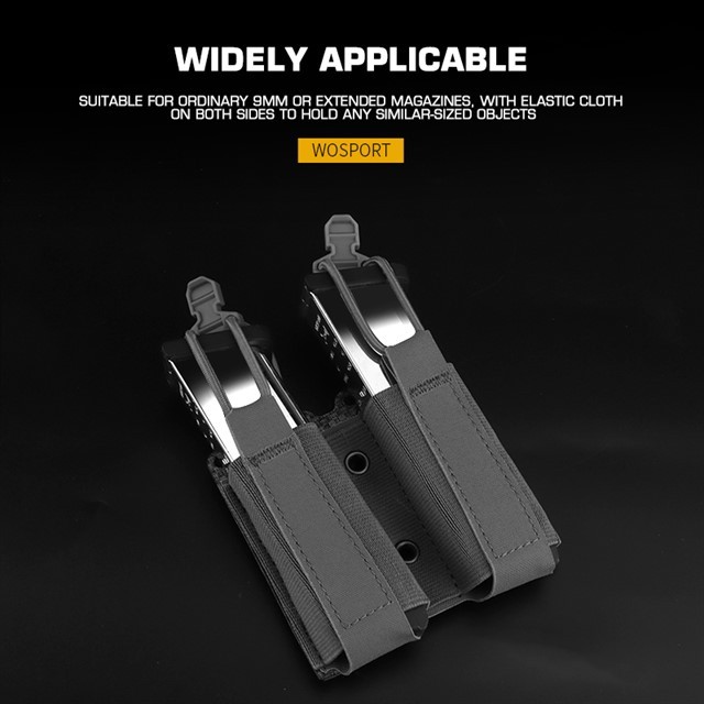 WOSPORT DOUBLE ELASTIC MAG POUCH（PISTOL） [WST-MG-70]