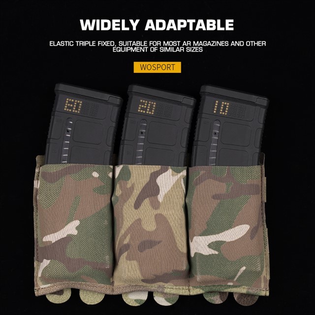 WOSPORT LIGHTWEIGHT ELASTIC TRIPLE MAG POUCH [WST-MG-116]