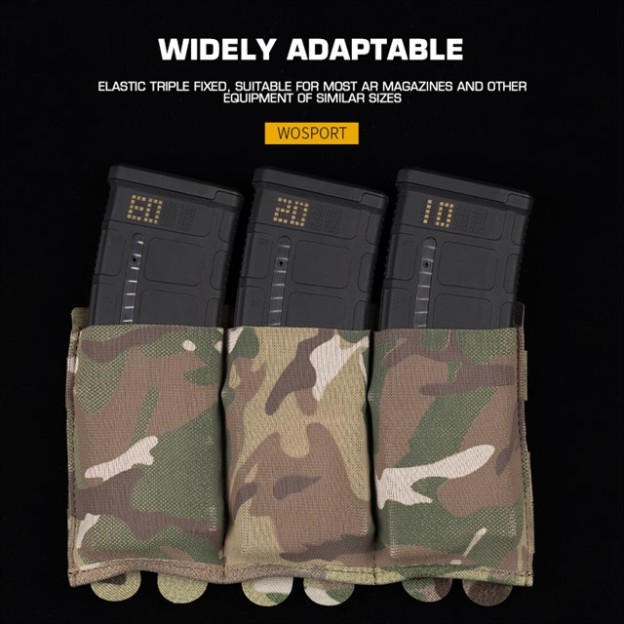 WOSPORT LIGHTWEIGHT ELASTIC TRIPLE MAG POUCH [WST-MG-116]