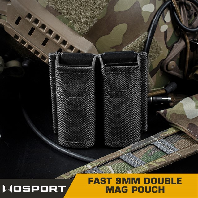 WOSPORT FAST 9MM DOUBLE MAG POUCH [WST-MG-F-04]