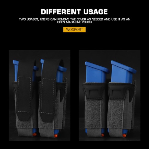 WOSPORT K TYPE 9MM DOUBLE MAG POUCH [WST-MG-126]