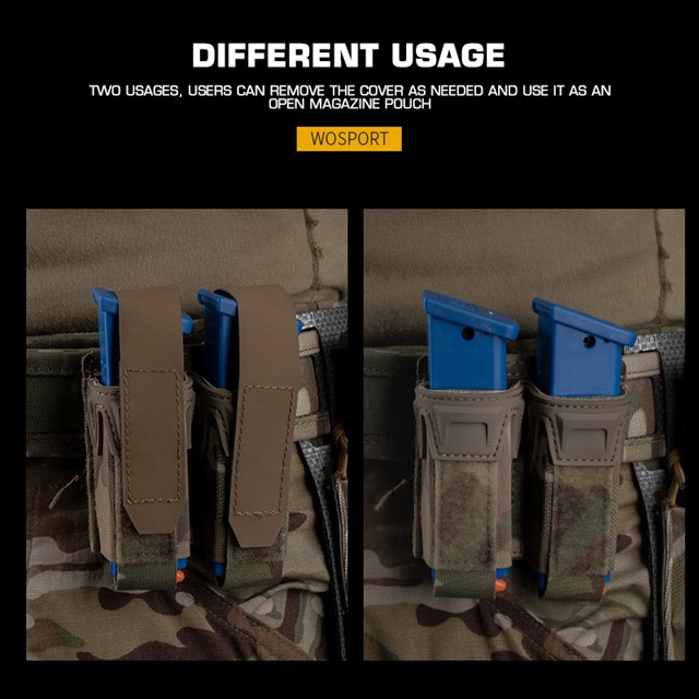 WOSPORT K TYPE 9MM DOUBLE MAG POUCH [WST-MG-126]