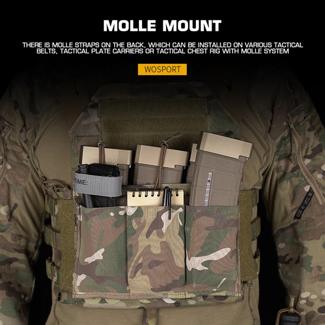 WOSPORT LIGHTWEIGHT ELASTIC TRIPLE MAG POUCH [WST-MG-116]