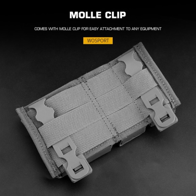 WOSPORT FAST 9MM &5.56 DOUBLE MAG POUCH (SHORT) [WST-MG-F-06]