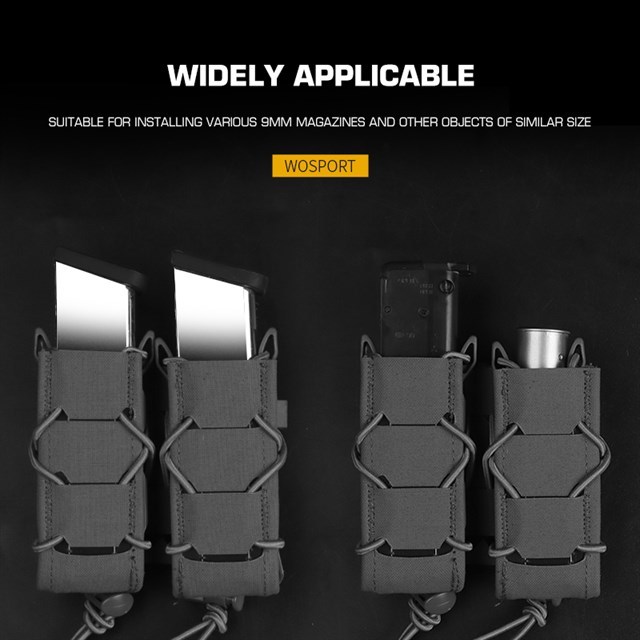 WOSPORT TIGER 9MM DOUBLE MAG POUCH V2 [WST-MG-131]