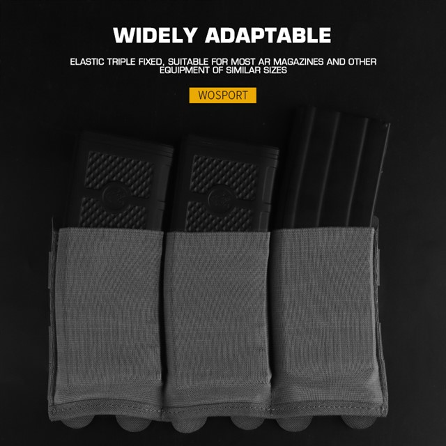WOSPORT LIGHTWEIGHT ELASTIC TRIPLE MAG POUCH [WST-MG-116]