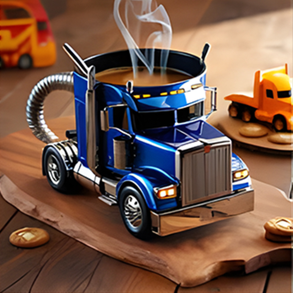 Semi Truck Coffee Mug – Handmade Creative Gift for Truck Lovers