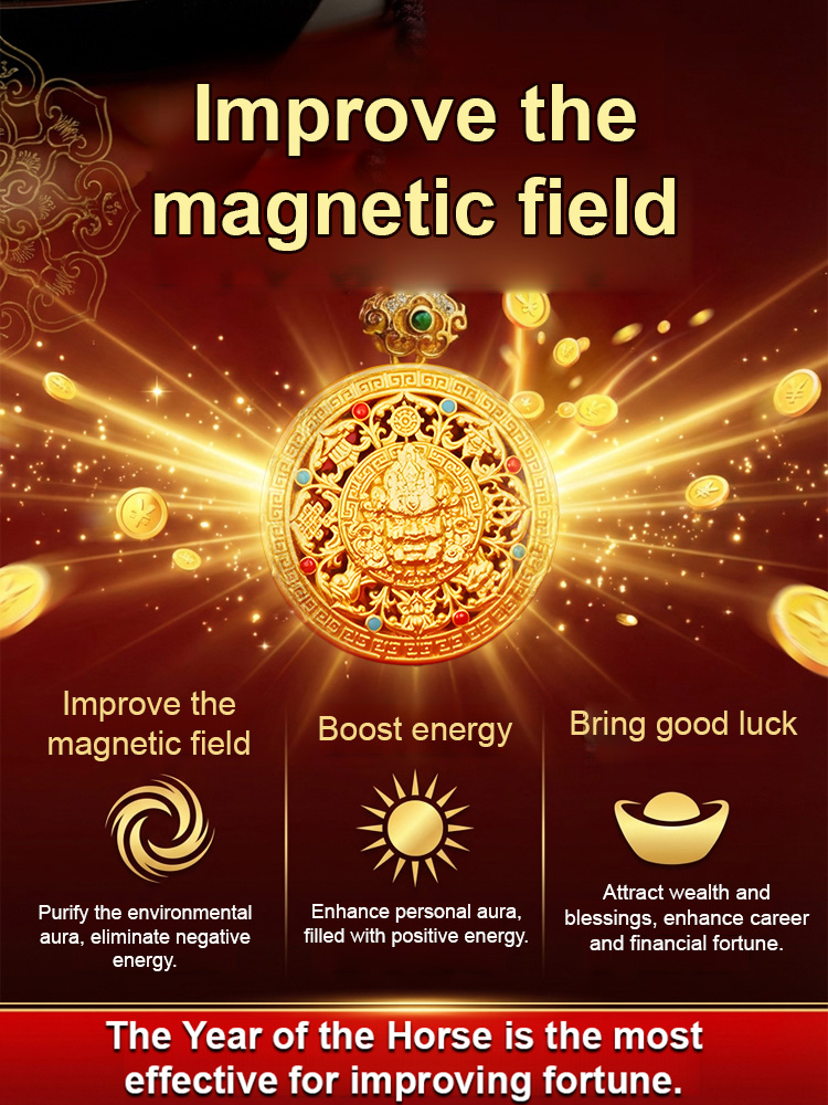 Yellow Jambhala Eight Treasures Compass
