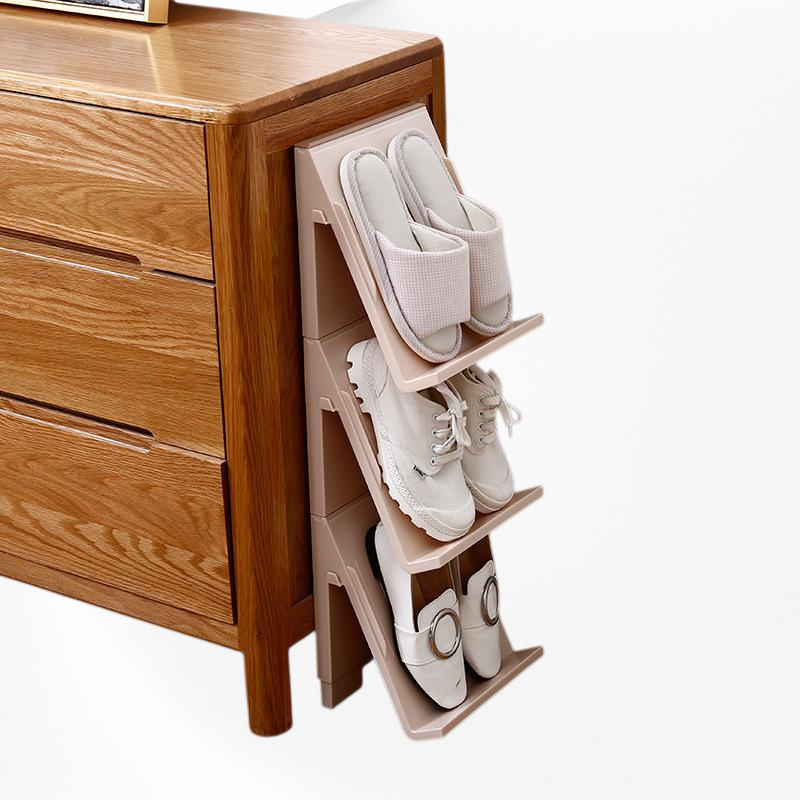  No-Drill Entryway Shoe Stand - Space-Saving Plastic Shoe Rack for Home