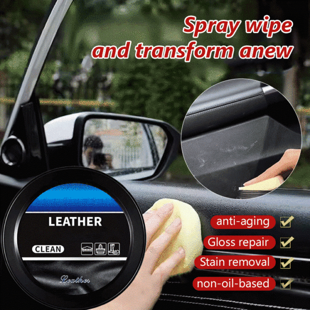 Brightens car leather cleaning cream with one wipe