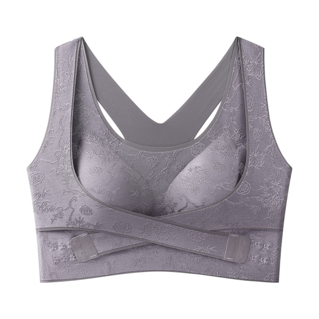 Elegant front-clasp lifting and gathering bra with a beautiful back design