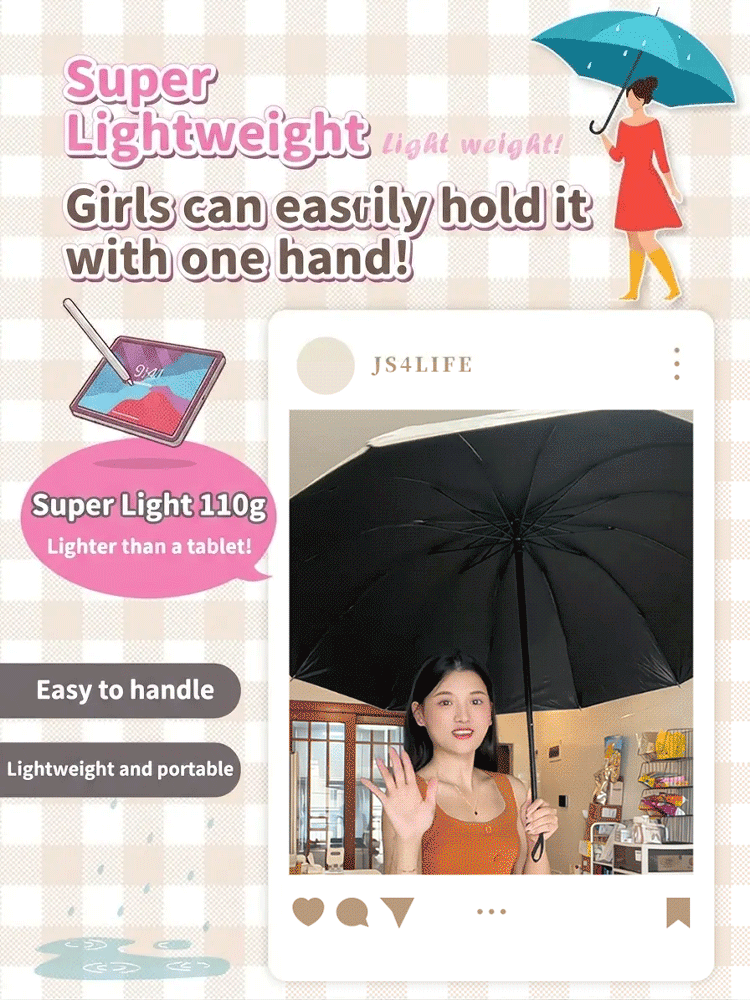 【Dual-purpose for sunny and rainy days】Ultra-light pencil-style sunshade umbrella