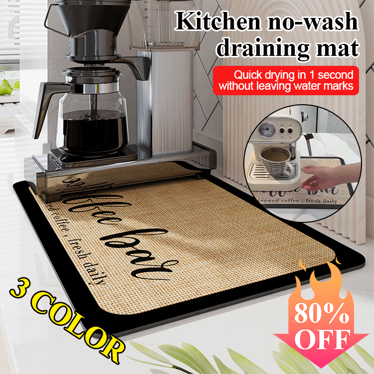 Kitchen no-wash draining mat
