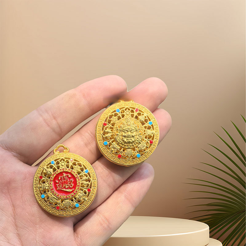 Yellow Jambhala Eight Treasures Compass