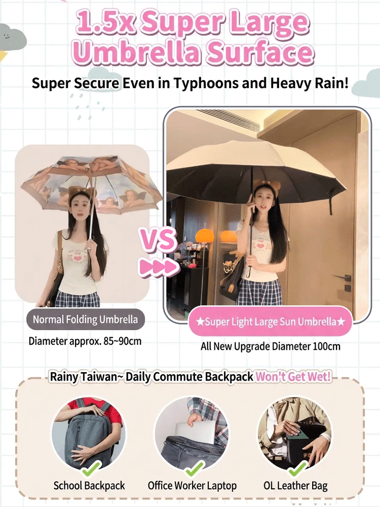 【Dual-purpose for sunny and rainy days】Ultra-light pencil-style sunshade umbrella