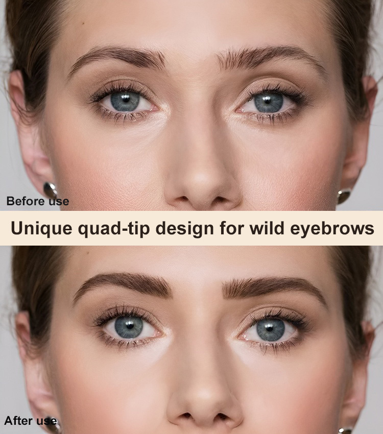 Waterproof, sweat-proof and non-smudging four-pronged eyebrow pencil