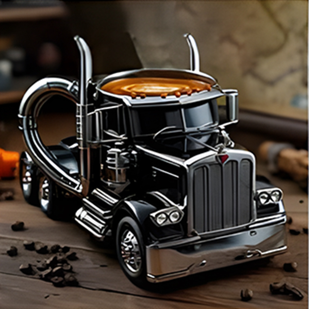 Semi Truck Coffee Mug – Handmade Creative Gift for Truck Lovers