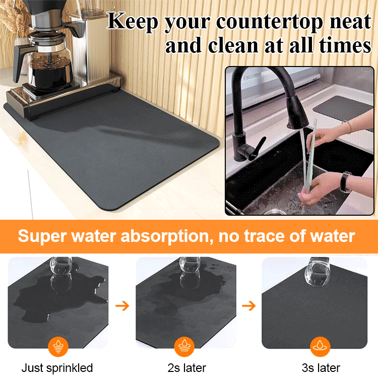 Kitchen no-wash draining mat