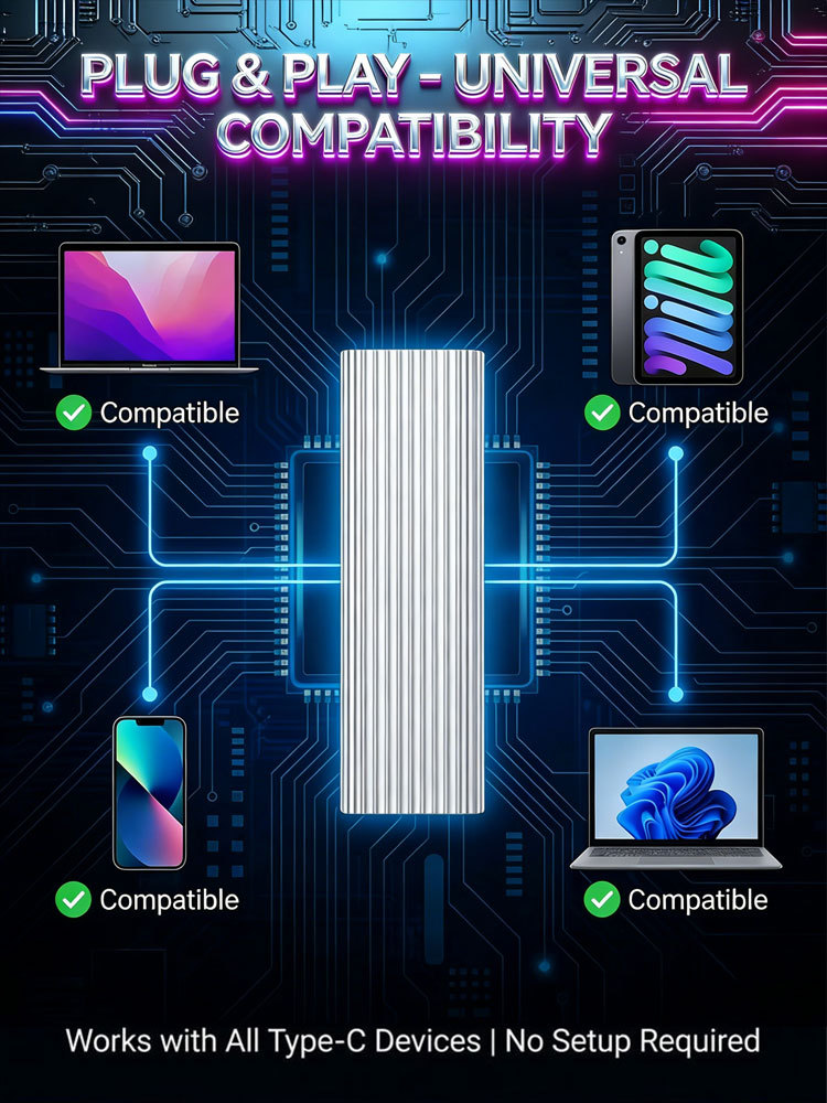 16TB Type-C Portable SSD: Universal for All Devices, 1GB/s Read Speed, Stable Storage Without Lag