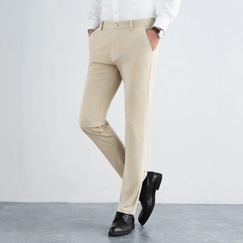 Breathable five-stretch slim-fit business suit pants.