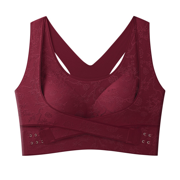 Elegant front-clasp lifting and gathering bra with a beautiful back design
