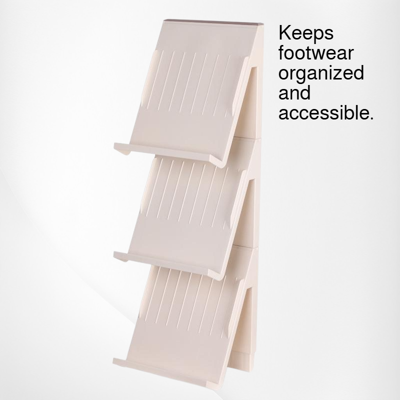  No-Drill Entryway Shoe Stand - Space-Saving Plastic Shoe Rack for Home