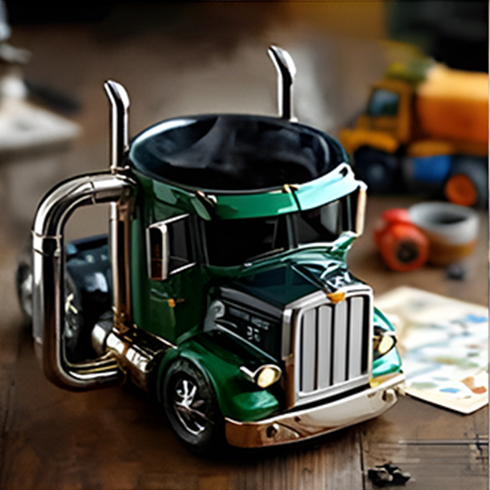 Semi Truck Coffee Mug – Handmade Creative Gift for Truck Lovers