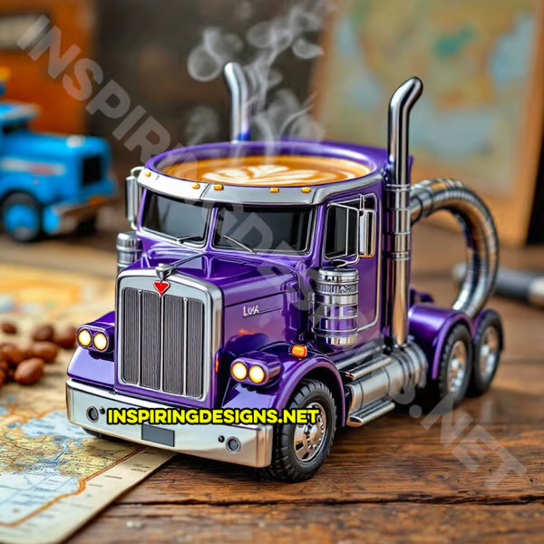 Semi Truck Coffee Mug – Handmade Creative Gift for Truck Lovers